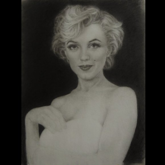 "In Ancient Starlight We Lay In Repose" - Graphite & Charcoal Drawing, Signed - Picture 1 of 2